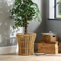 Braila Set of 2 Rattan Plant Baskets - Natural