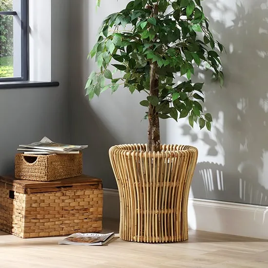 Braila Set of 2 Rattan Plant Baskets - Natural