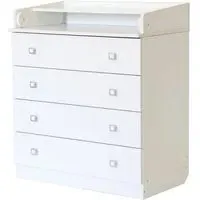 Braize 4 Drawer Chest with Changing Top - White