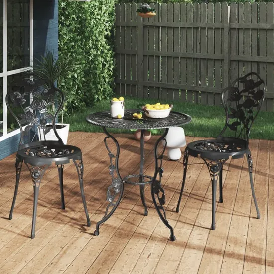 Brandi 3 Piece Bistro Set - Black, Cast Aluminium product