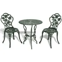 Brandi 3 Piece Bistro Set - Bronze, Cast Aluminium