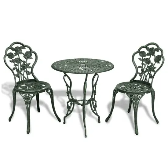 Brandi 3 Piece Bistro Set - Green, Cast Aluminium
