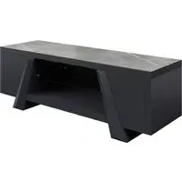 Brandon TV Stand with Soft-Close Doors - Black, Ceramic