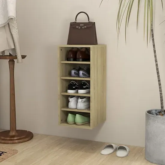Branko 5-Shelf Shoe Storage Rack - Sonoma Oak, Engineered Wood product