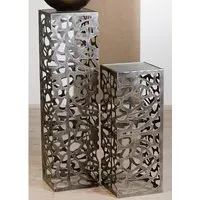 Branson Glass Set of 2 Decorative Pillars - Bronze