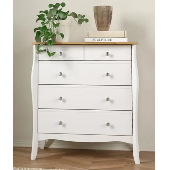Braque 5-Drawer Chest - White, MDF product