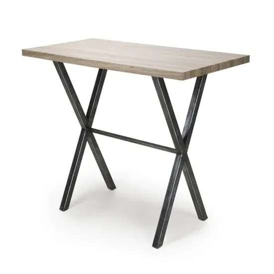Brasilia Bar Table with Black Legs - Oak image