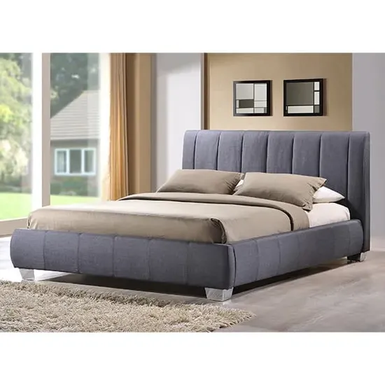 Braunston Double Bed Frame - Grey, Fabric image