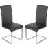 Breccia Dining Chairs Set of 2 - Black, PU Leather
