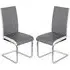Breccia Dining Chairs Set of 2 - Grey, PU Leather