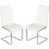 Breccia Dining Chairs Set of 2 - White, PU Leather