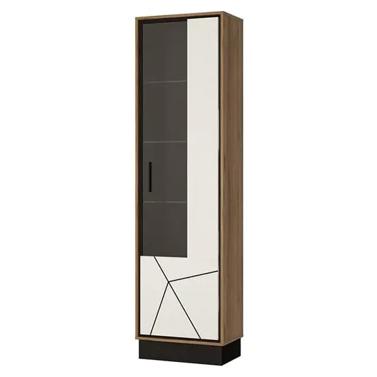 Brecon Left Handed Display Cabinet - Walnut, Wood image