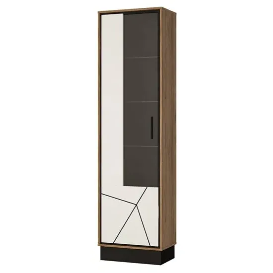 Brecon Right Handed Display Cabinet - Walnut, Wood