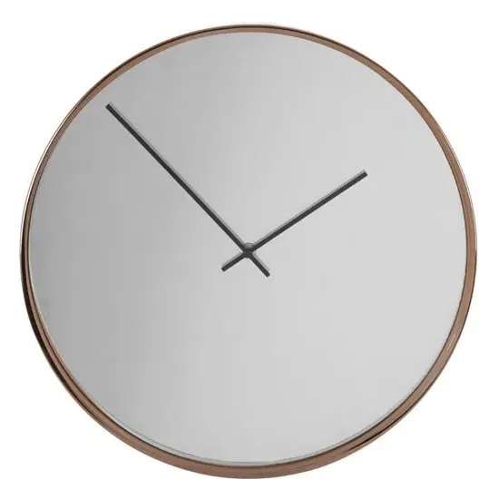Breiley Round Mirrored Wall Clock - Rose Gold
