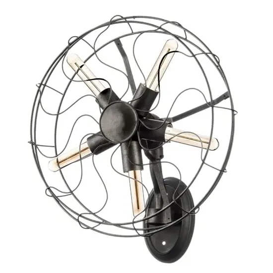 Brekota Fan Shape Wall Light - Black, Metal image