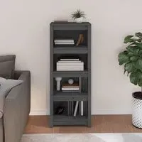 Brela 3-Shelf Bookcase - Grey, Pinewood