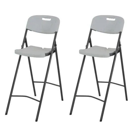 Brenna Folding Bar Chairs Set of 2 - White, HDPE product