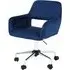 Brent Office Chair with Chrome Base - Navy, Velvet