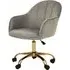 Brent Office Chair with Medium Back - Grey, Velvet