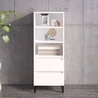 Brescia Bookcase with 2 Drawers - White, Wood