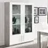 Breta 2 Door Display Cabinet with LED - White, Grey Marble