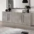 Breta 4-Door Sideboard - Grey Marble Effect, High Gloss