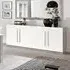 Breta 4-Door Sideboard - White & Grey, High Gloss