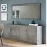 Breta 4-Door Sideboard with Mirror - Grey, High Gloss