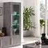 Breta Display Cabinet 1 Door with LED - Grey