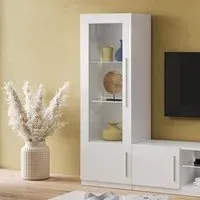 Breta Display Cabinet 1 Door with LED - White