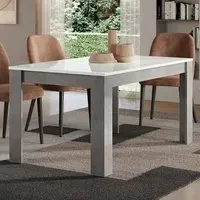 Breta Large Dining Table - White, MDF