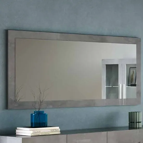 Breta Large Rectangular Wall Mirror - Grey