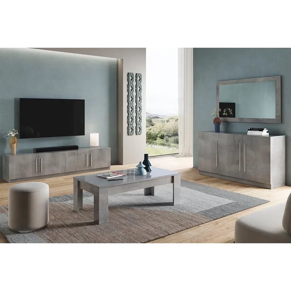 Breta Living Room Set with Sideboard - Grey Marble Effect, MDF product