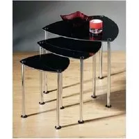 Breta Nest of 3 Tables - Black, Glass alternate view