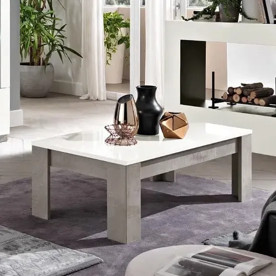 Breta Rectangular Coffee Table - Marble Effect