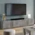 Breta TV Stand with 4 Doors - Grey, High Gloss
