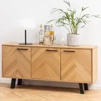 Brewster Storage Cabinet with 3 Doors - Oak