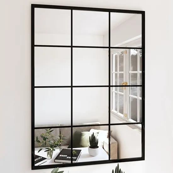 Briana Large Wall Mirror - Black, Metal