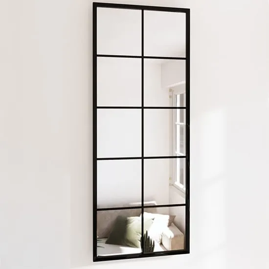 Briana Rectangular Small Wall Mirror - Black, Metal