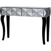 Brice Console Table with 2 Drawers - Silver, Mirrored Glass