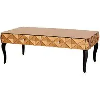 Brice Rectangular Coffee Table - Copper, Mirrored Glass
