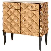 Brice Sideboard with 2 Doors 2 Drawers - Copper, Mirrored Glass