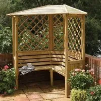 Bridgend Corner Garden Arbour - Natural Wood