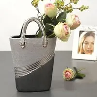 Bridgetown Handbag Vase - Silver, Ceramic