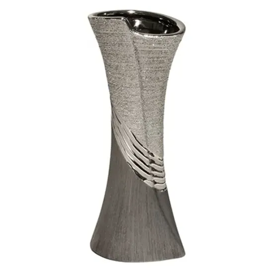 Bridgetown Large Decorative Vase - Silver, Ceramic