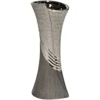 Bridgetown Medium Decorative Vase - Silver, Ceramic