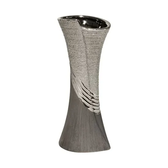 Bridgetown Medium Decorative Vase - Silver, Ceramic