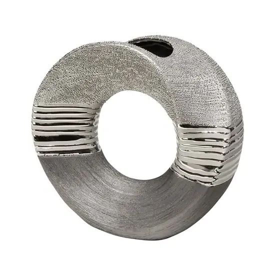 Bridgetown Round Small Vase - Silver, Ceramic