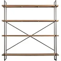 Brigade Wooden Display Unit with Black Metal Frame - Natural