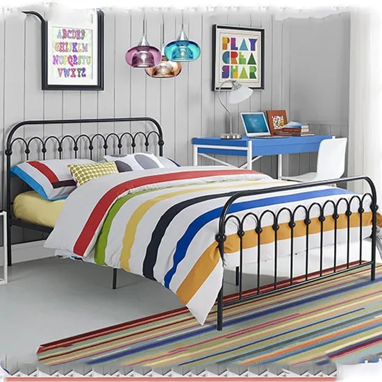 Bright Double Bed Frame - Black, Metal image